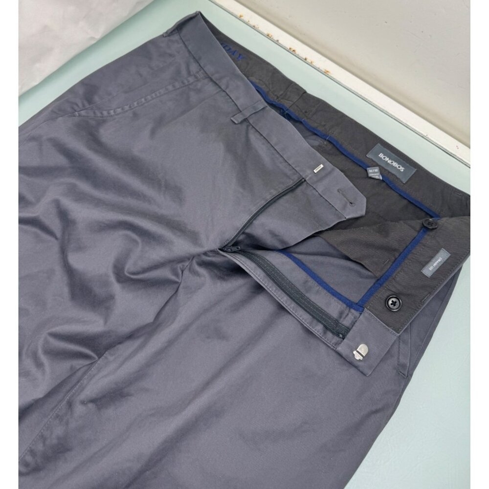 Bonobos Men Friday Pants Straight Leg 34X32 Chino Gray Flat Front - Picture 4 of 14